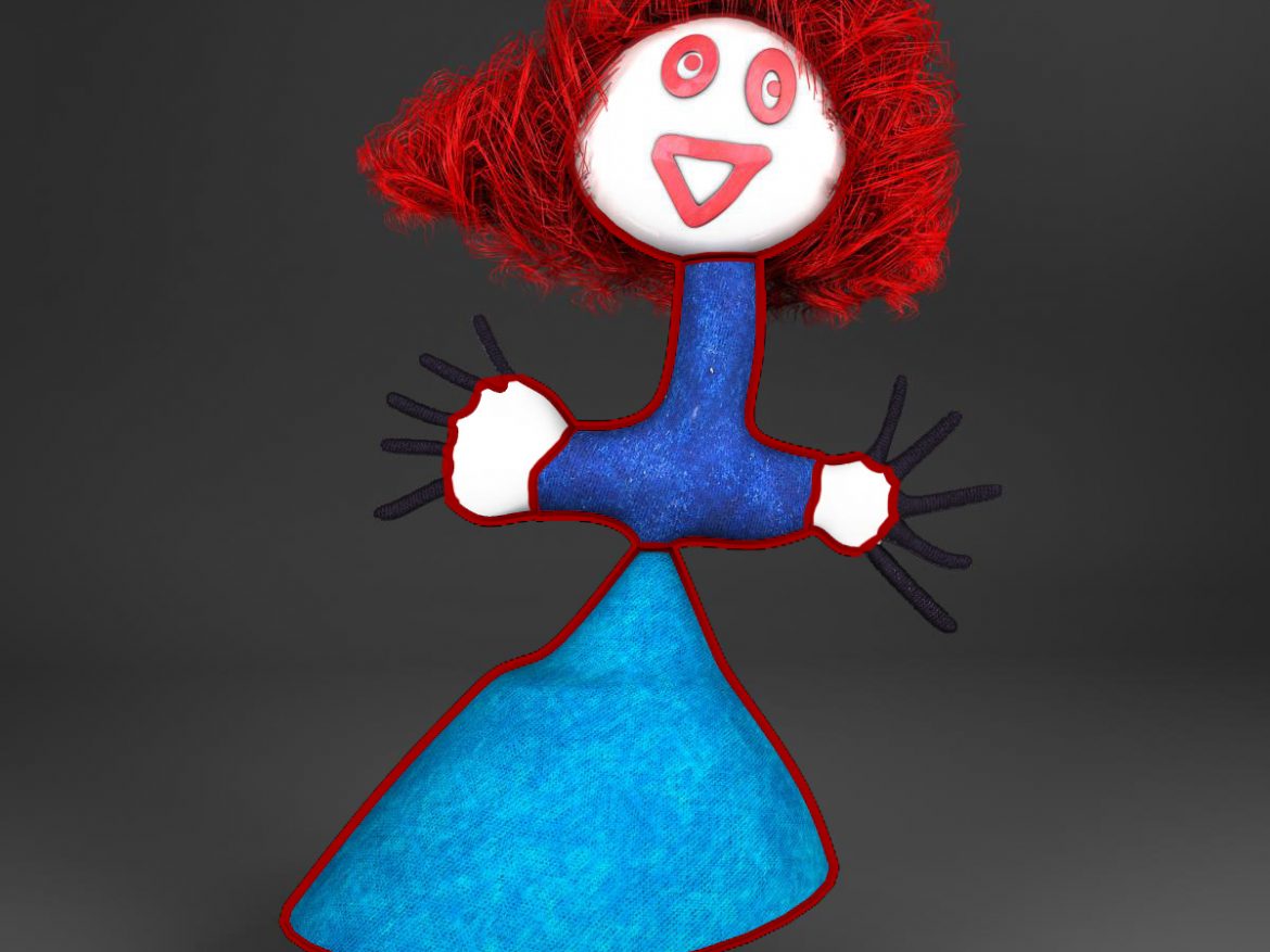 redhead doll 3d model 3ds max fbx c4d ma mb obj 159649