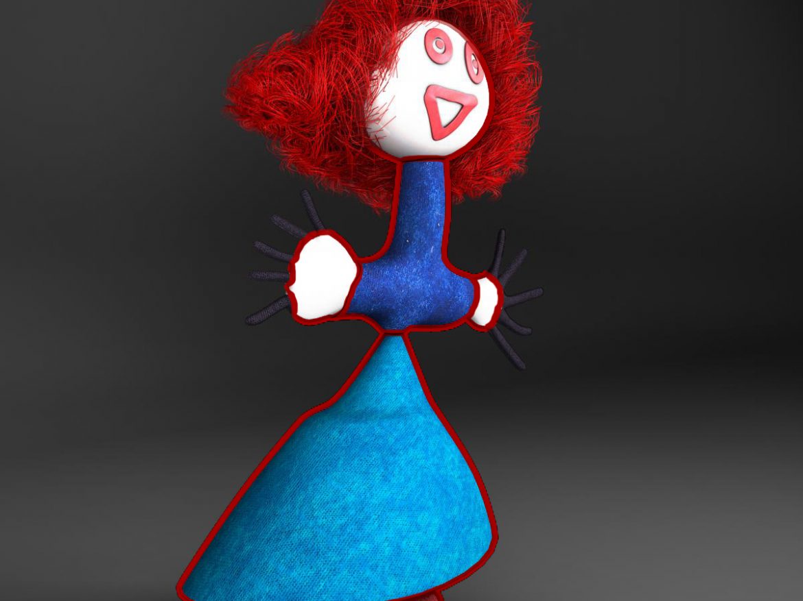 redhead doll 3d model 3ds max fbx c4d ma mb obj 159651