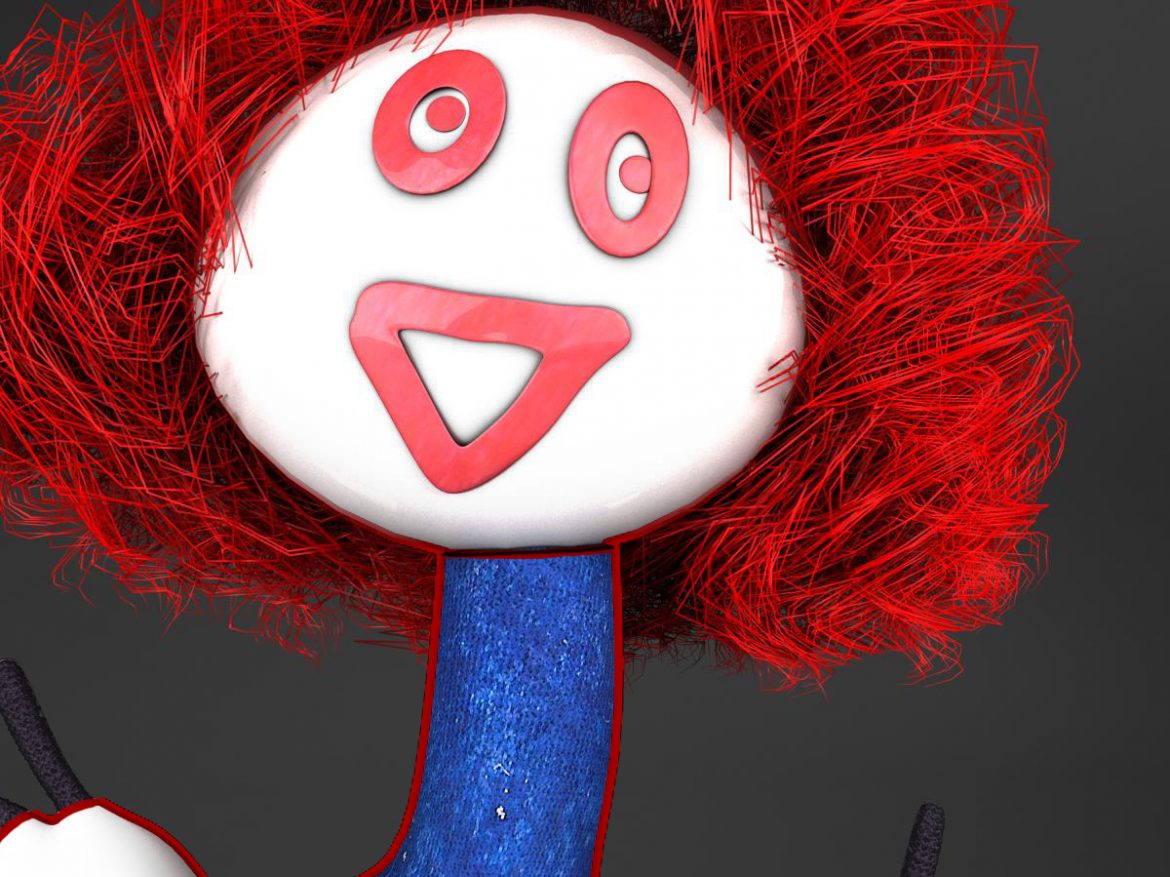 redhead doll 3d model 3ds max fbx c4d ma mb obj 159652