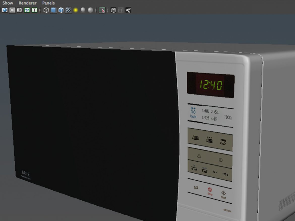 microwave 3d model 3ds max fbx ma mb obj 158929