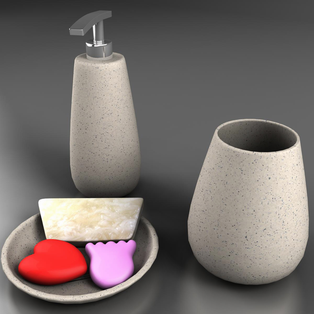 bath set 3d model 3ds max fbx ma mb obj 158109