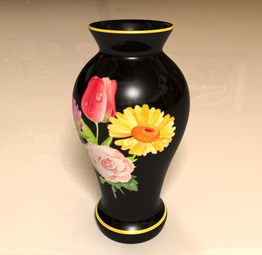 black vase 3d model 3ds max blend br4 obp obj 119328
