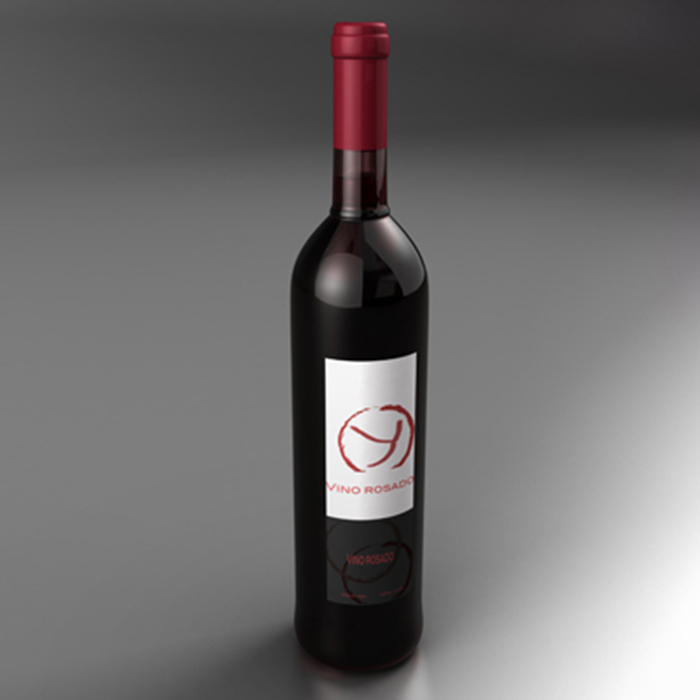 wine bottle 3d model 3ds fbx ma mb obj 155674