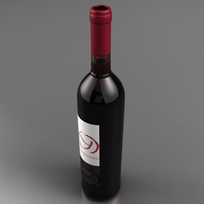wine bottle 3d model 3ds fbx ma mb obj 155675