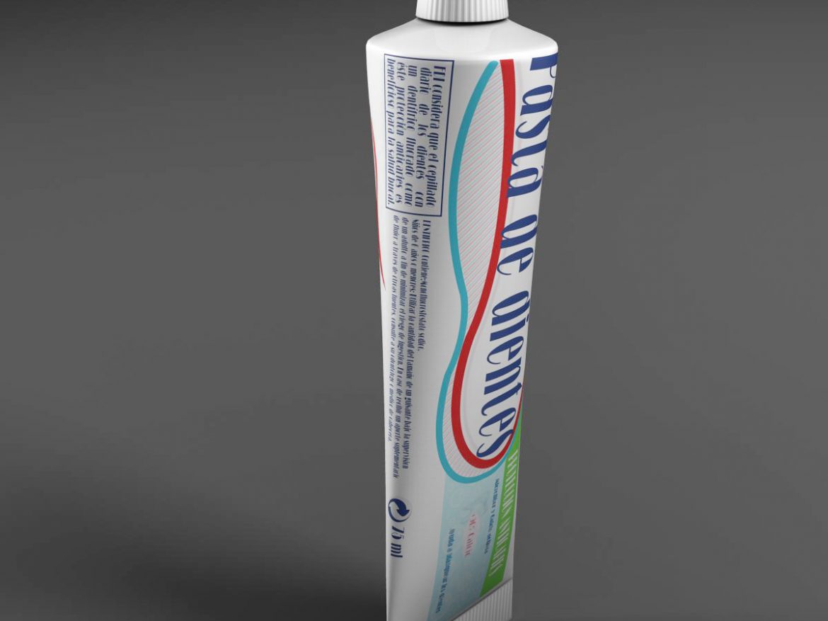 toothpaste 3d model 3ds max fbx ma mb obj 158197