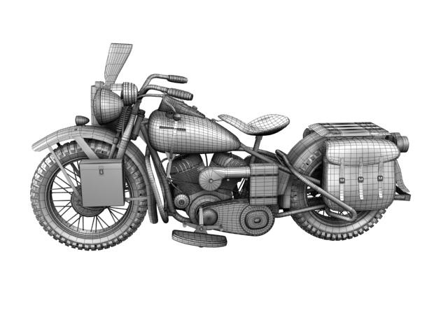 harley-davidson wla 1942 ww2 3d model 3ds max dxf fbx c4d obj 106393