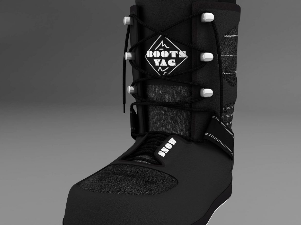 snow boots 3d model 3ds max fbx ma mb obj 157581