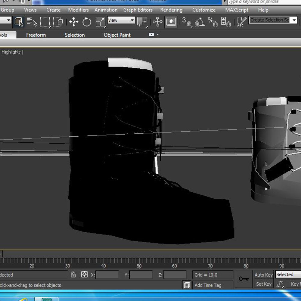 snow boots 3d model 3ds max fbx ma mb obj 157589