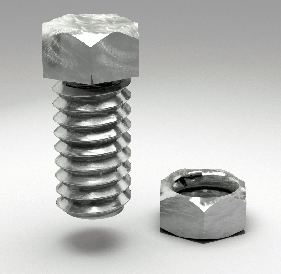 bolt and nut animated 3d model 3ds max fbx c4d dae  obj 157412