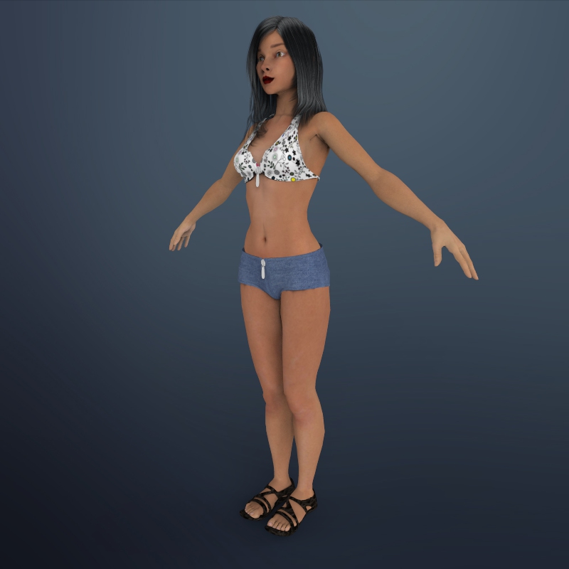 sexy girl shuzi 3d model 3ds max fbx ma mb obj 164269