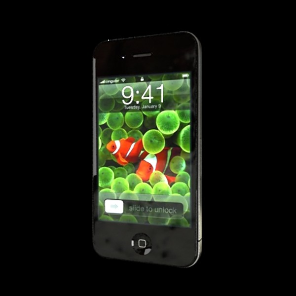 apple iphone 4 high detail realistic 3d model 3ds max fbx obj 129645