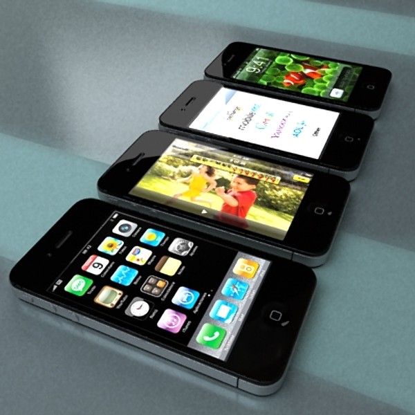 apple iphone 4 & ipad high detail realist 3d model 3ds max fbx obj 129694