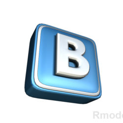 vkontakte letter 3d logo 3d model dae ma mb 118838