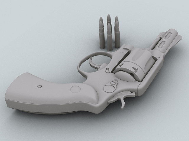 revolver 3d model 3ds max obj 122556