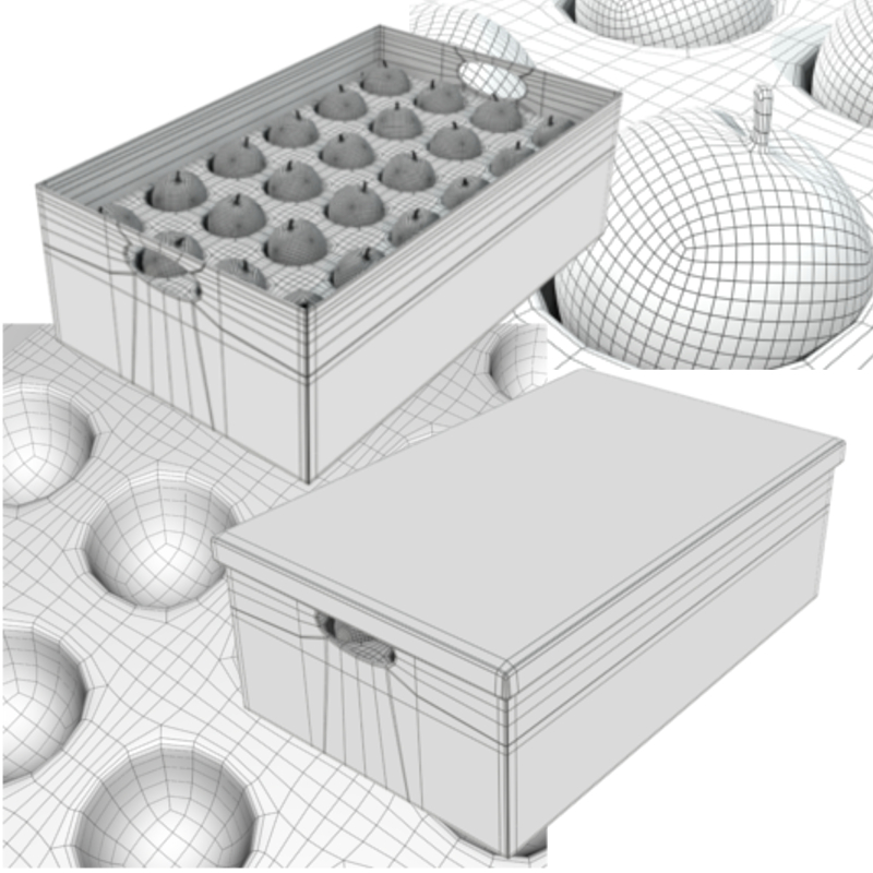 box of apples 3d model obj 151544