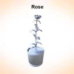 rose in the vase 3d model 3ds fbx c4d lwo ma mb hrc xsi obj 122884