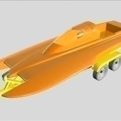 drag boat with trailer 3d model 3ds 96863