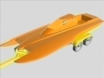 drag boat with trailer 3d model 3ds 96863