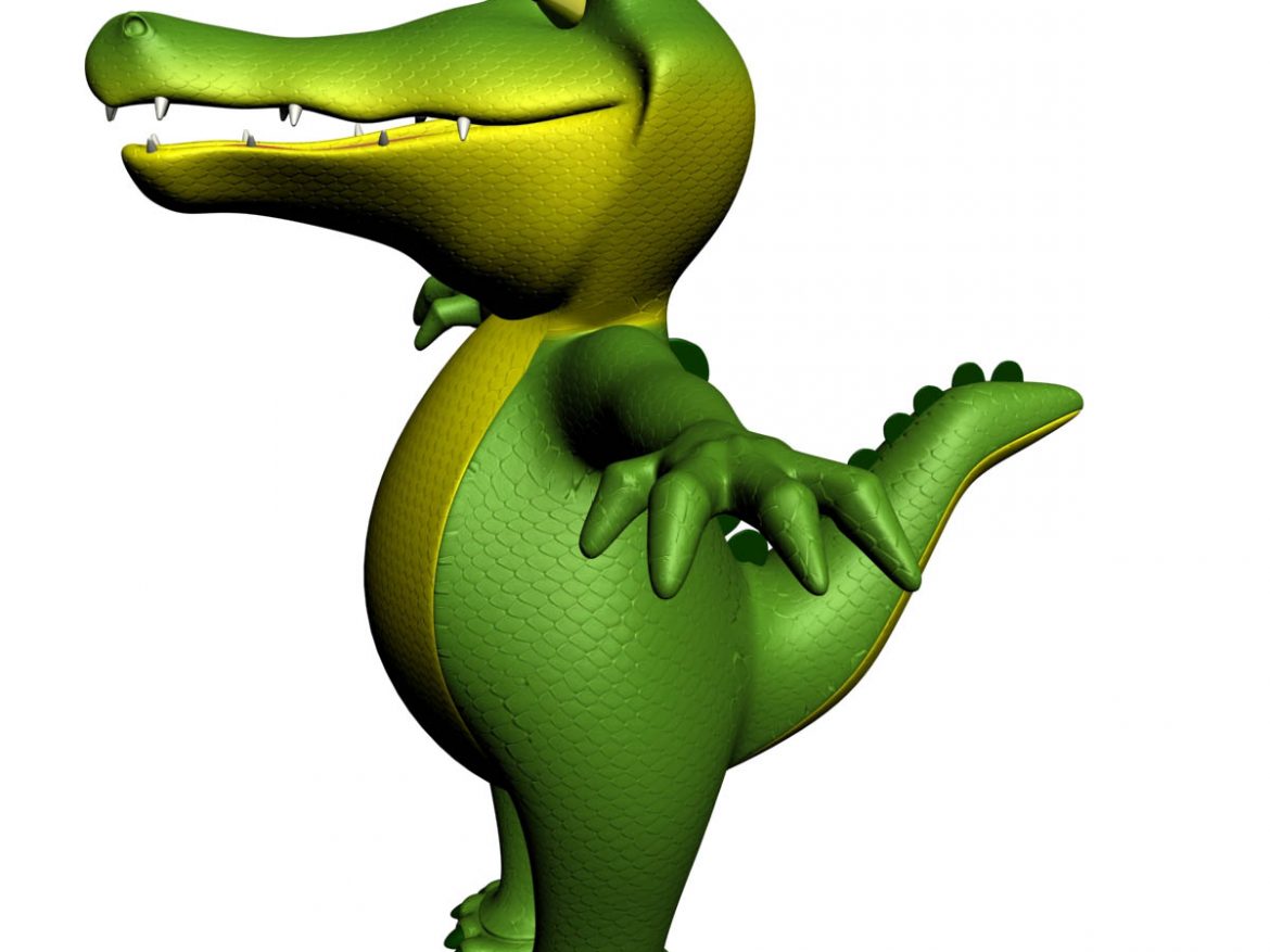 cartoon crocodile rigged 3d model 3ds max fbx lwo obj 151042