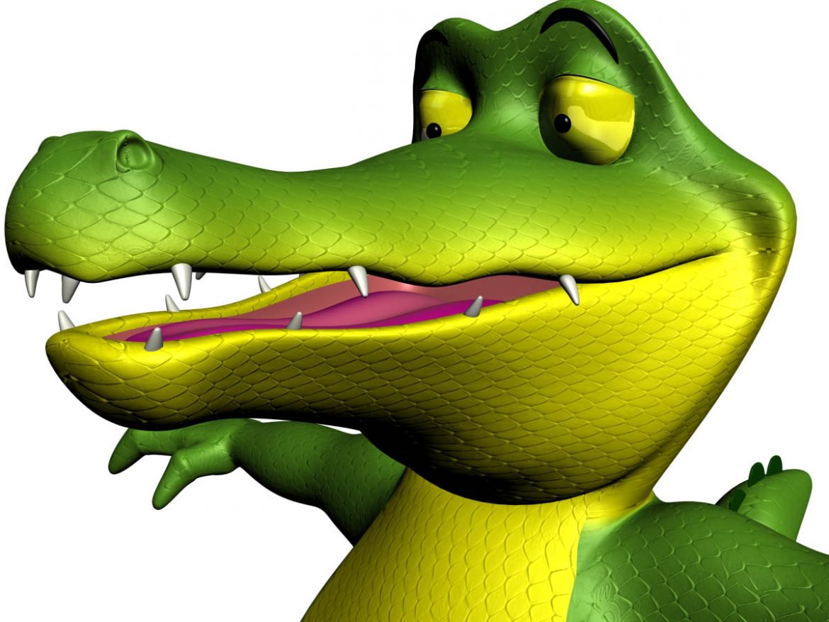 cartoon crocodile rigged 3d model 3ds max fbx lwo obj 151044