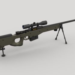 awp sniper rifle 3d model 3ds max fbx obj 147031
