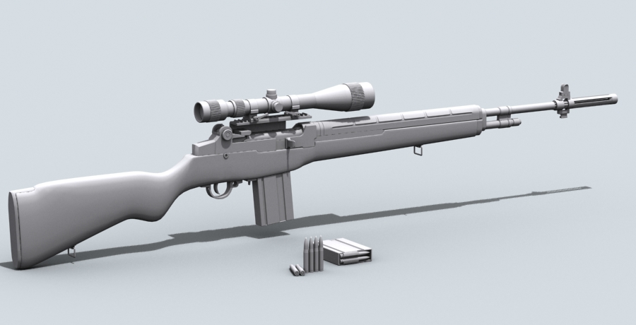 M21 Sniper Rifle 3D Model | FlatPyramid