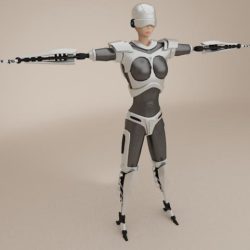 female cyborg 3d model 3ds max fbx obj 113391