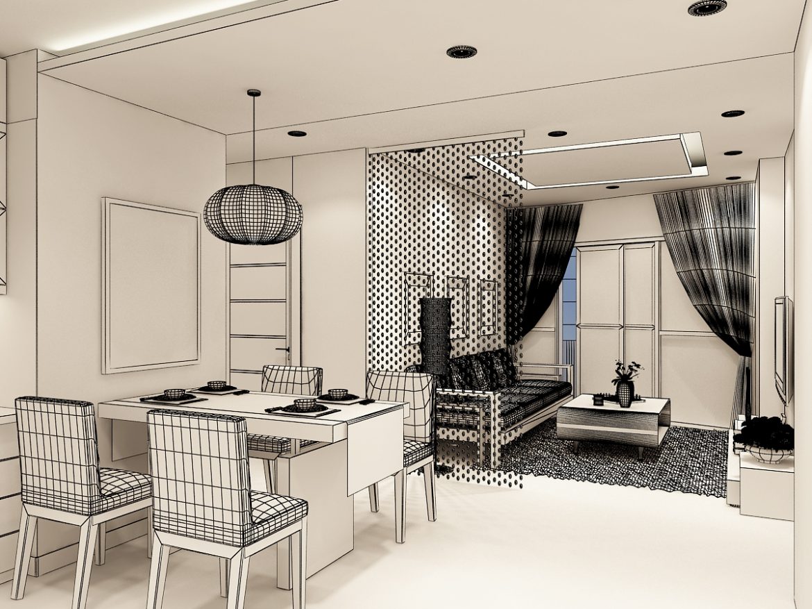 detailed interior apartment 3d model max 159049