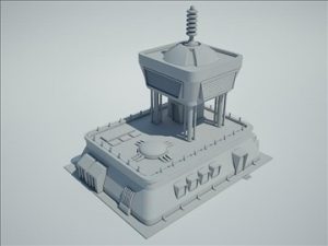 Futuristic Sci Fi Building 3d Model Flatpyramid