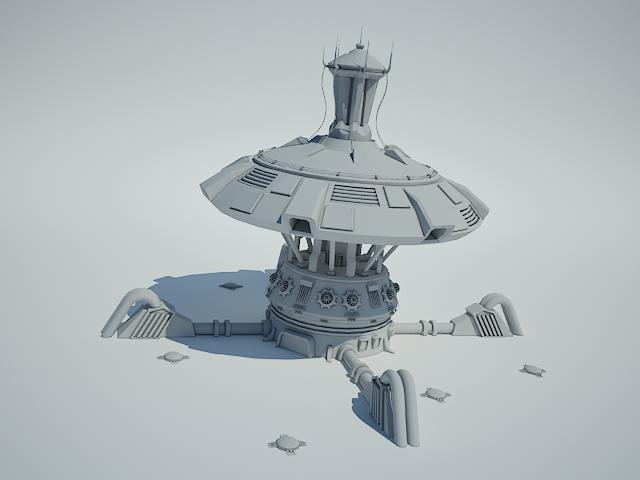 Futuristic Sci Fi Building 4 3d Model Flatpyramid