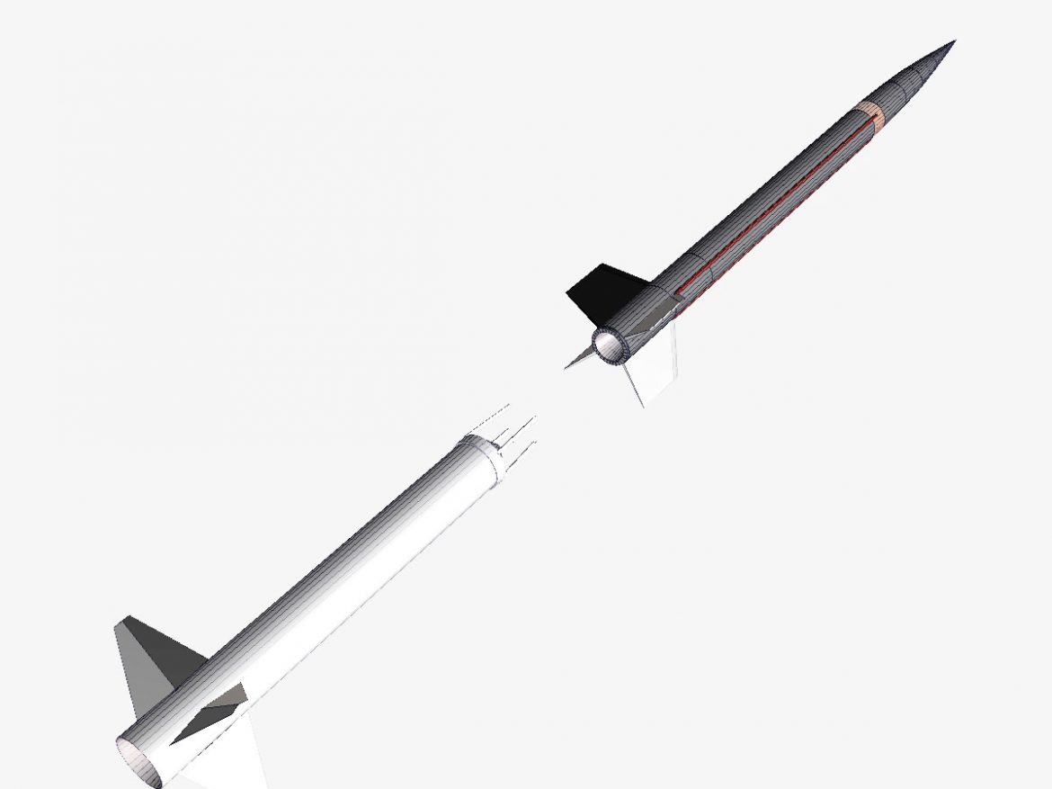aerobee 170 rocket 3d model 3ds dxf fbx blend cob dae x  obj 166048