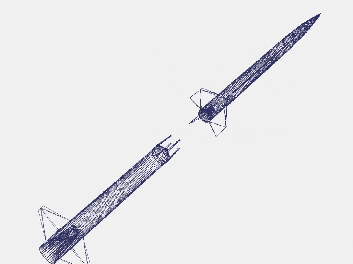 aerobee 170 rocket 3d model 3ds dxf fbx blend cob dae x  obj 166054