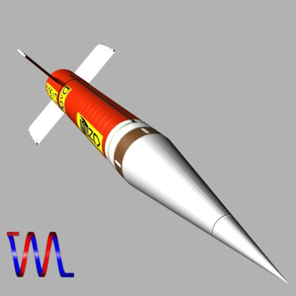 french dauphin sounding rocket 3d model 3ds dxf cob x obj 154647