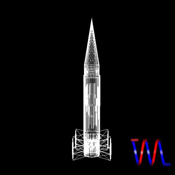 french dauphin sounding rocket 3d model 3ds dxf cob x obj 154651