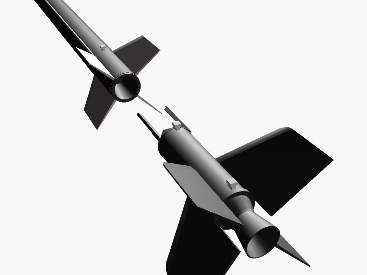 nasa aerobee 150 rocket 3d model 3ds dxf cob x obj 158608