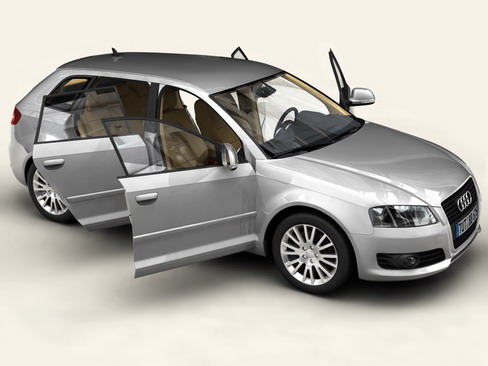 audi a3 sportback 2009 3d model 3ds max lwo obj 113823