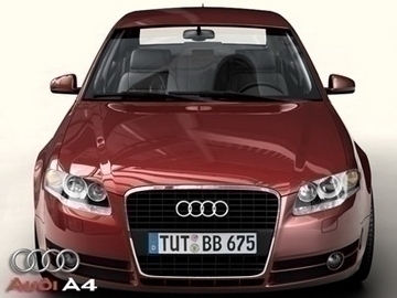 audi a4 2005 3d model 3ds max obj 81484