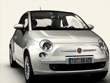 fiat 500 2008 3d model 3ds max obj 92307