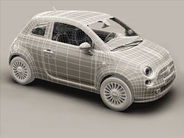 fiat 500 2008 3d model 3ds max obj 92312