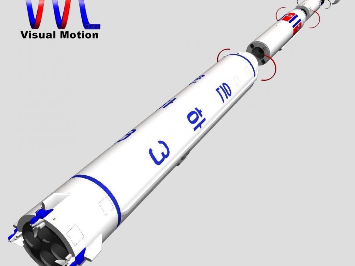 dprk unha-3 slv rocket 3d model 3ds dxf cob x other obj 134466