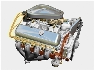 chevrolet 427 v8 engine 3d model 3ds dxf 104750