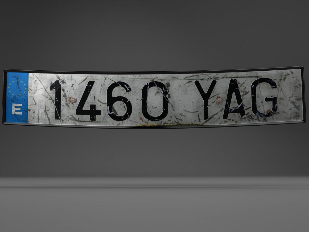 euro style license plate 3d model 3ds max fbx ma mb obj 157437