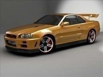 Nissan Skyline Gt R34 3d Model Flatpyramid
