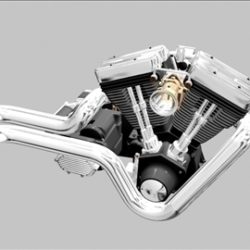 v-twin motorcycle engine 3d model 3ds 87979