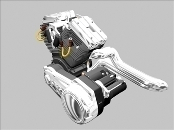 v-twin motorcycle engine 3d model 3ds 87980