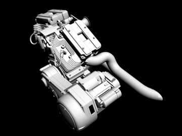 v-twin motorcycle engine 3d model 3ds 87983