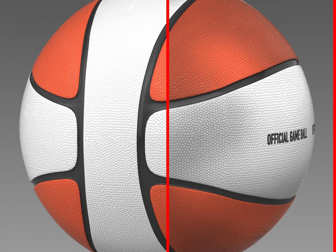 basketball ball 4l bicolor 3d model 3ds max fbx c4d ma mb obj 165641