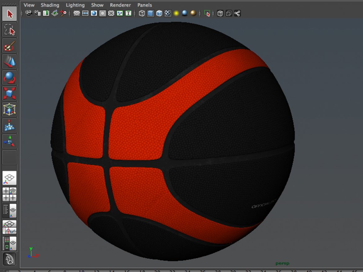 basketball ball eba black 3d model 3ds max fbx c4d ma mb obj 165310