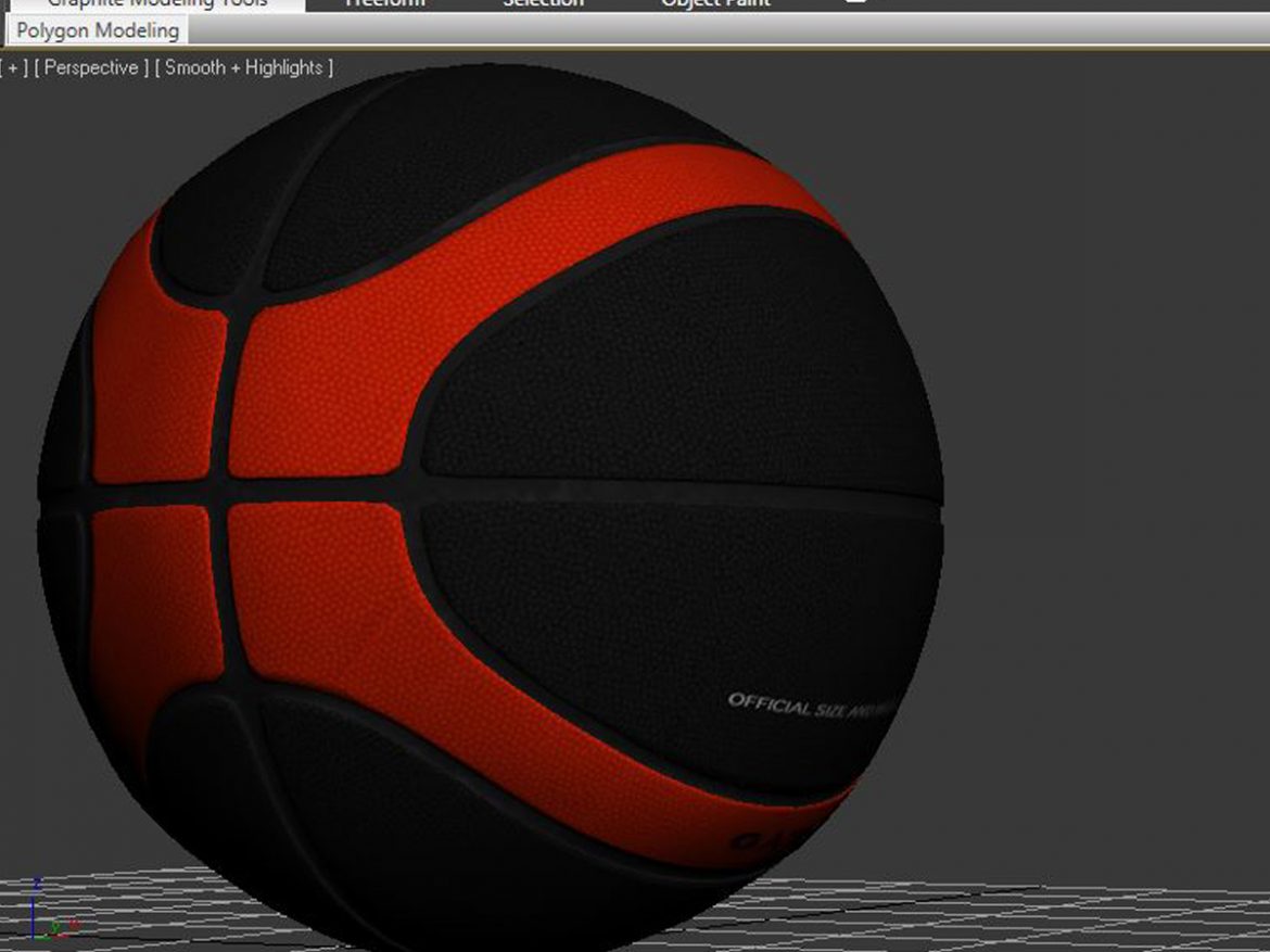 basketball ball eba black 3d model 3ds max fbx c4d ma mb obj 165312