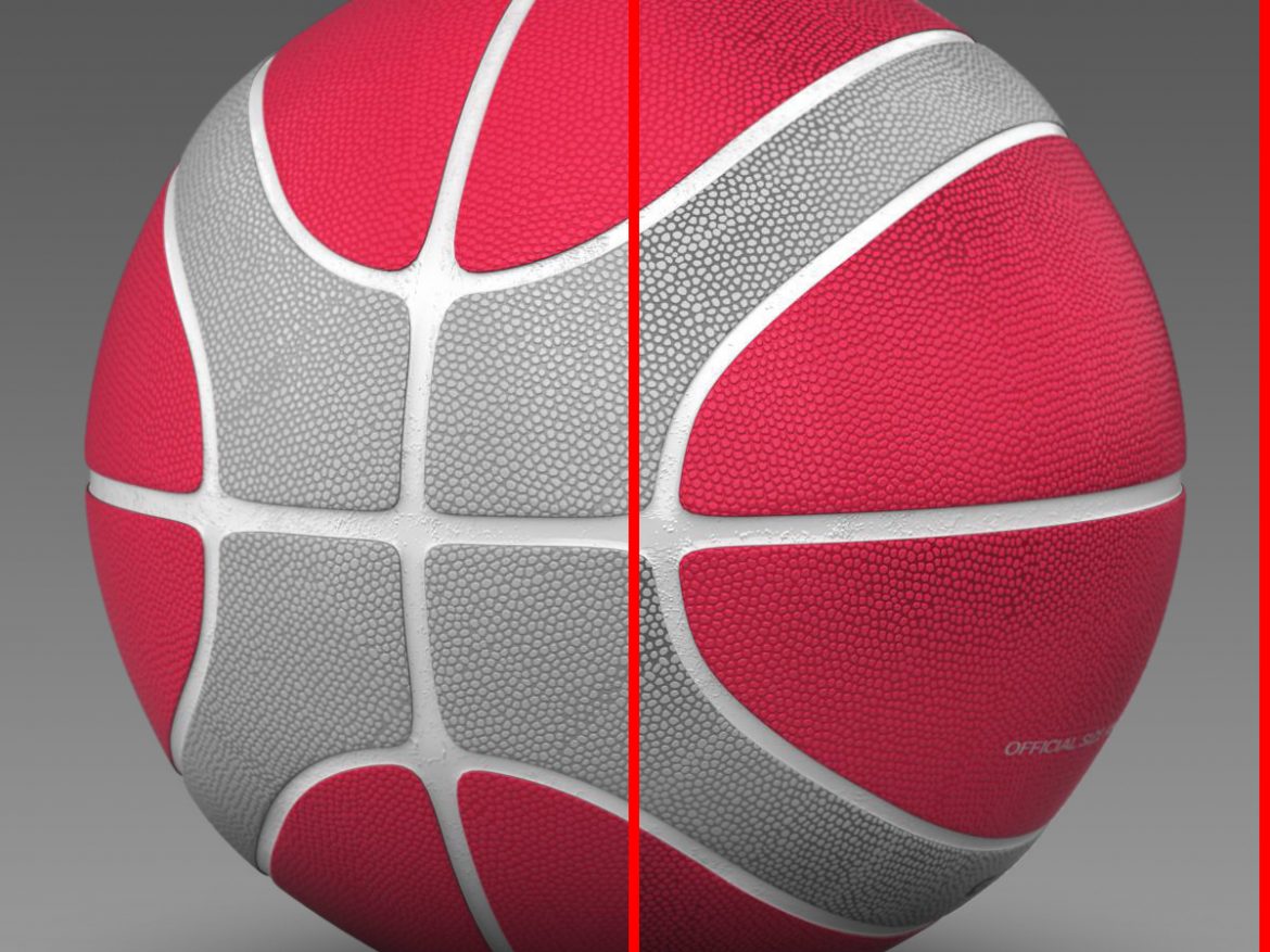 basketball ball eba red 3d model 3ds max fbx c4d ma mb obj 165289